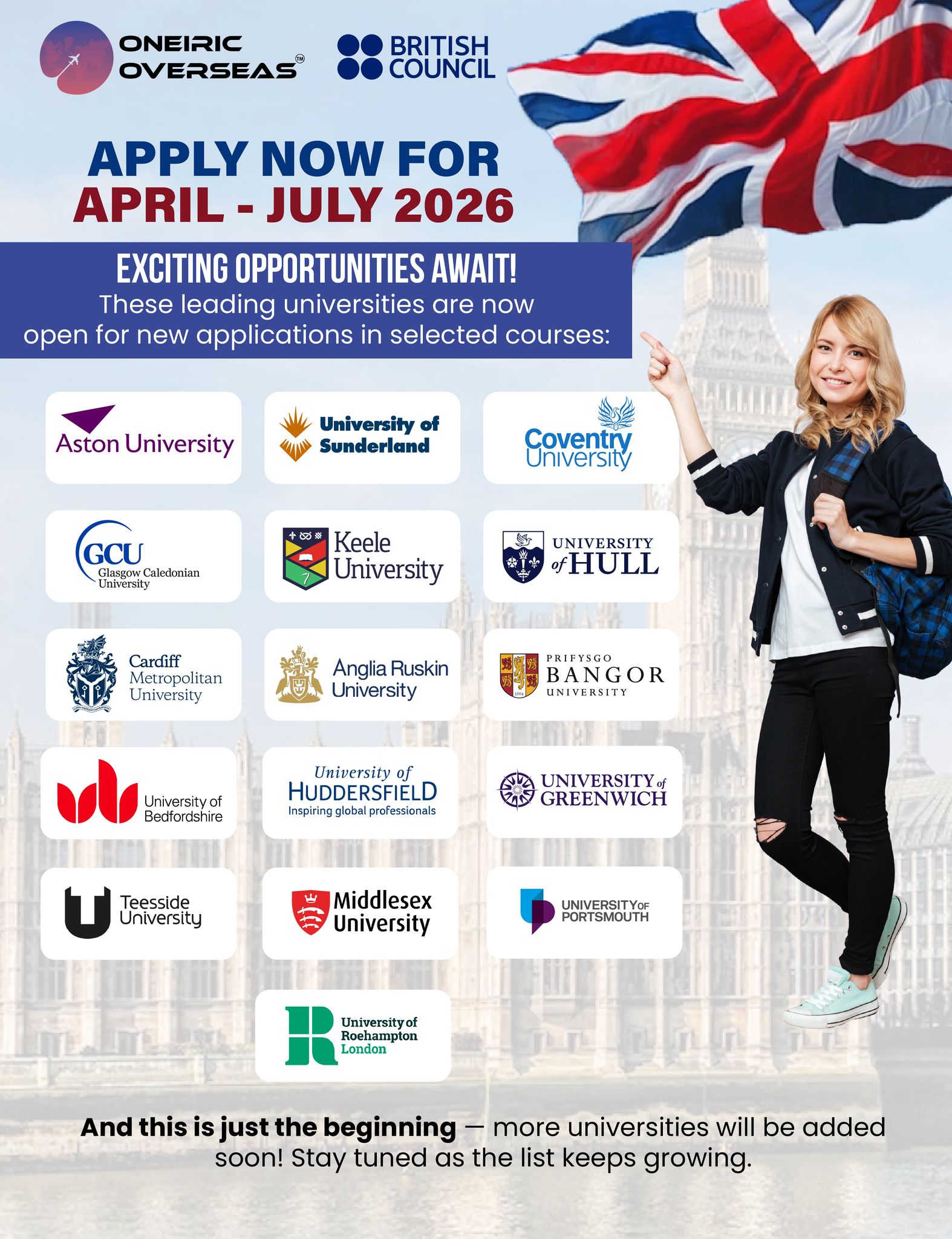 Apply now for April - July 2026