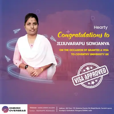 Jijjuvarapu Sowjanya — Coventry University visa approved